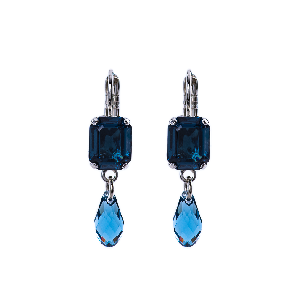 Petite Emerald Cut and Dangle Leverback Earring in "Sleepytime" *Preorder*