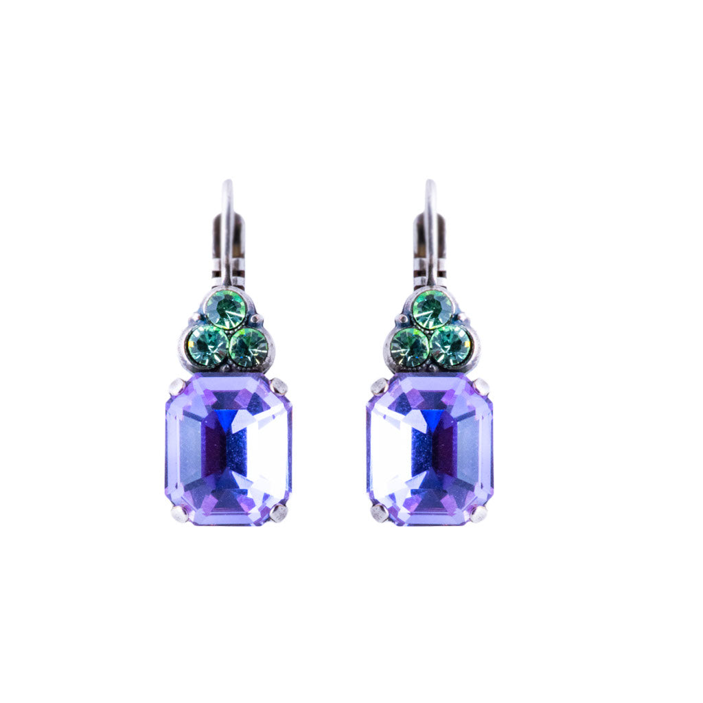 Large Emerald Leverback Earrings with Trio "Mint Chip" *Preorder*