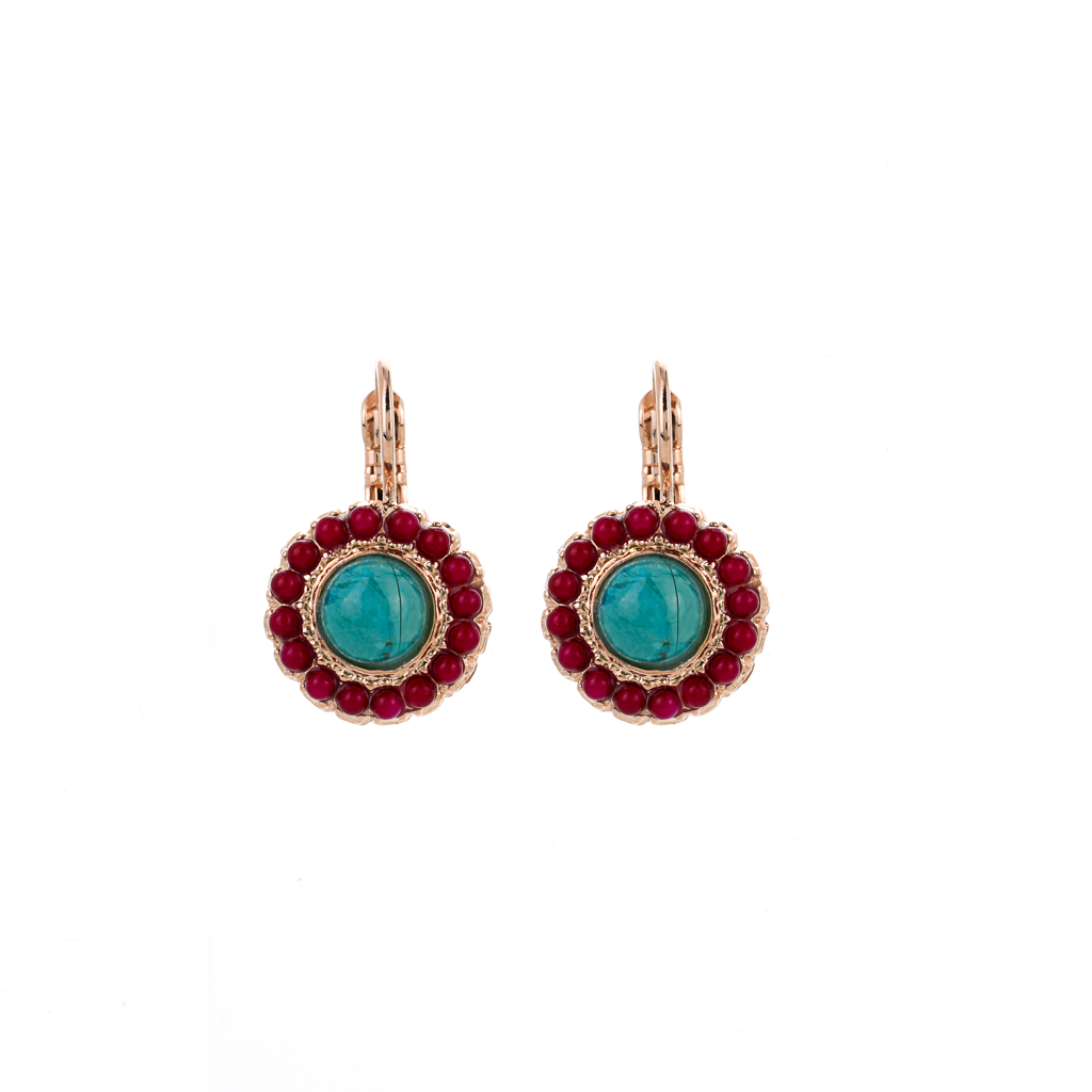 Halo Disc Leverback Earrings in "Happiness-Turquoise" *Preorder*