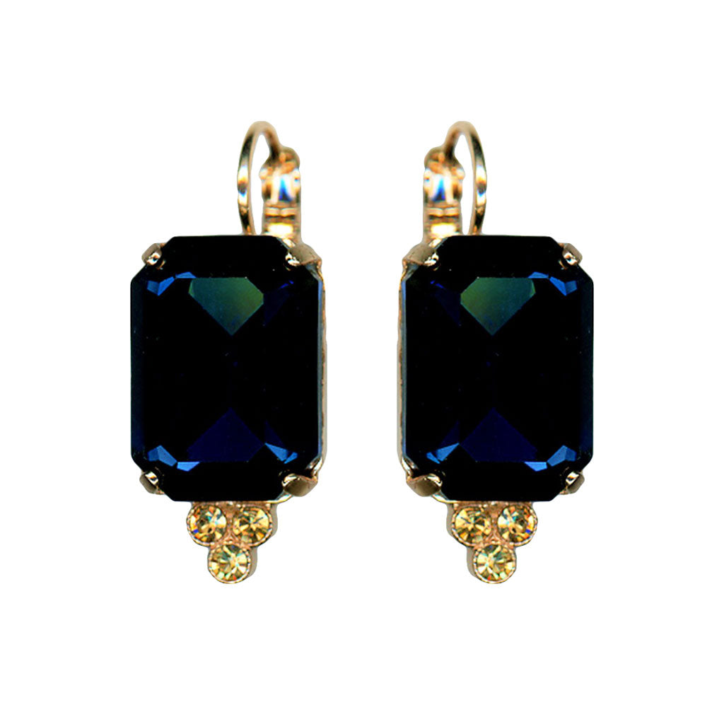 Extra Luxurious Emerald Cut and Bottom Trio Leverback Earrings in "Fairytale" *Custom*