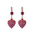 Dangle Heart Leverback Earrings in "Hibiscus" *Preorder*