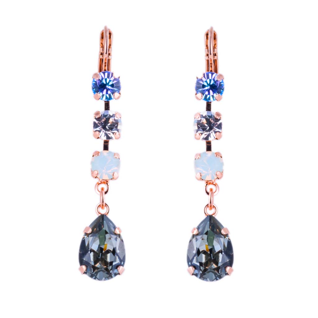Round and Pear Dangle Leverback Earrings in "Ice Queen" *Preorder*