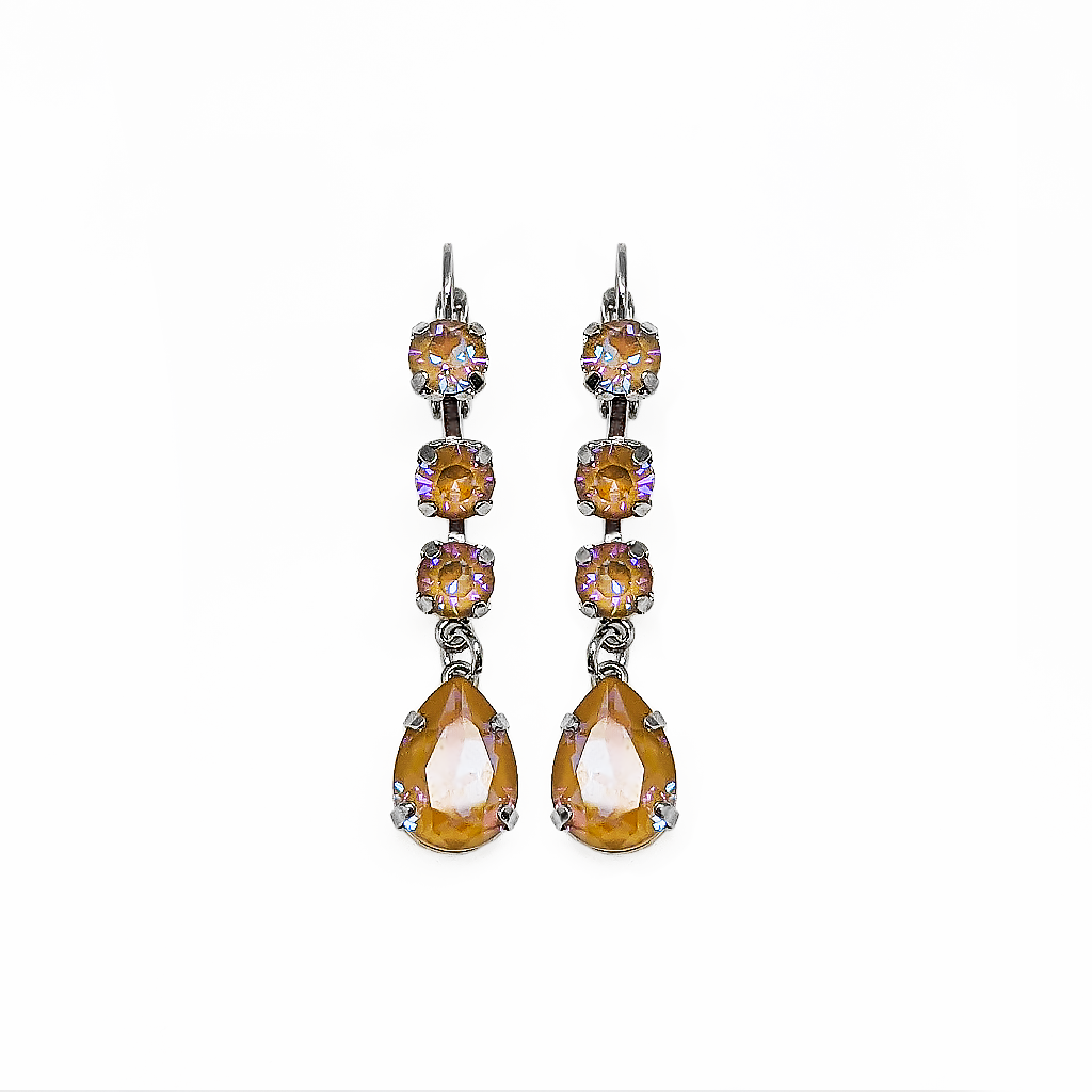 Round and Pear Dangle Leverback Earrings in Sun-Kissed "Horizon" *Preorder*
