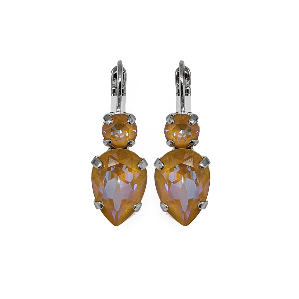 Round and Pear Leverback Earrings in Sun-Kissed "Horizon" *Preorder*