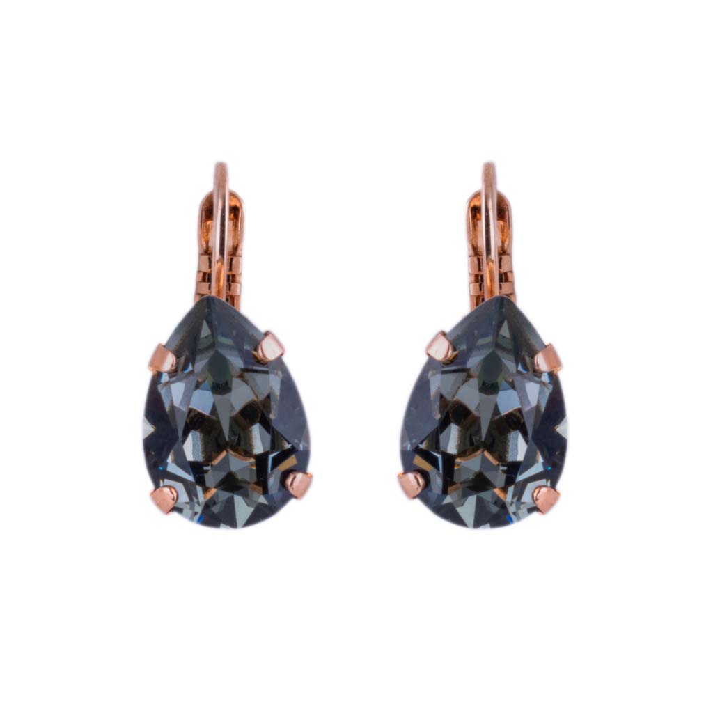Pear Leverback Earrings in "Black Diamond" *Custom*