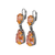 Double Pear Embellished Leverback Earrings in Sun-Kissed "Peach" *Custom*