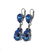 Double Pear Embellished Leverback Earrings in Sun-Kissed "Ocean" *Custom*