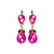 Double Pear Embellished Leverback Earrings in Sun-Kissed "Blush" *Custom*