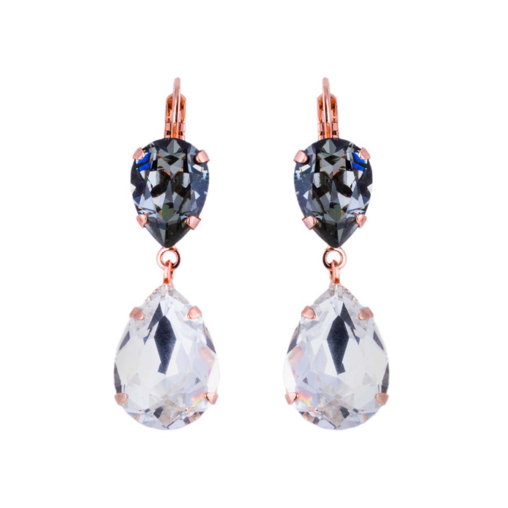 Extra Luxurious Double Pear Leverback Earrings in "Ice Queen" *Preorder*