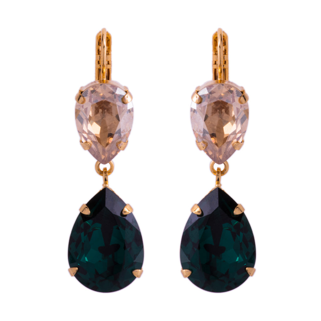 Extra Luxurious Double Pear Leverback Earrings in "Circle of Life" *Preorder*