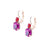 Large Double Stone Leverback Earrings in "Hibiscus" *Custom*