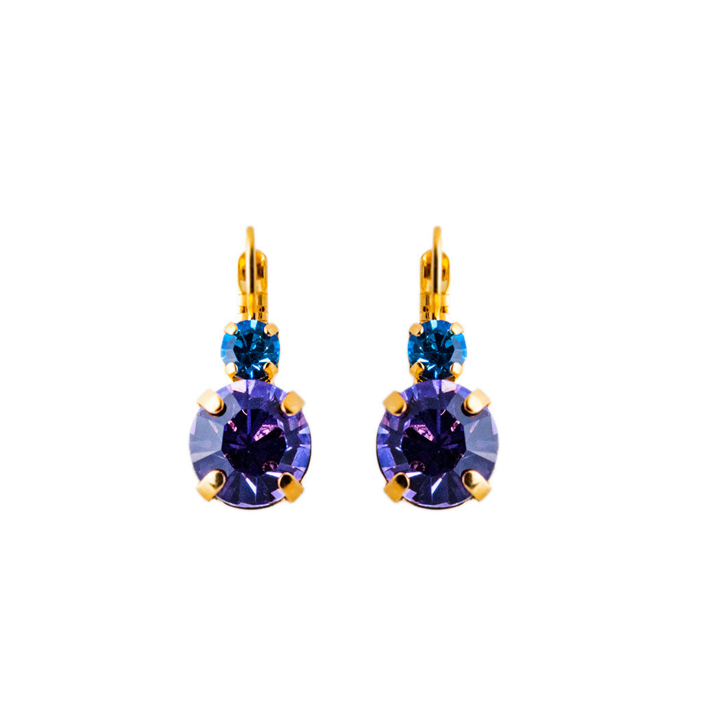 Large Double Stone Leverback Earrings in "Blue Moon" *Custom*