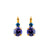 Large Double Stone Leverback Earrings in "Blue Moon" *Custom*
