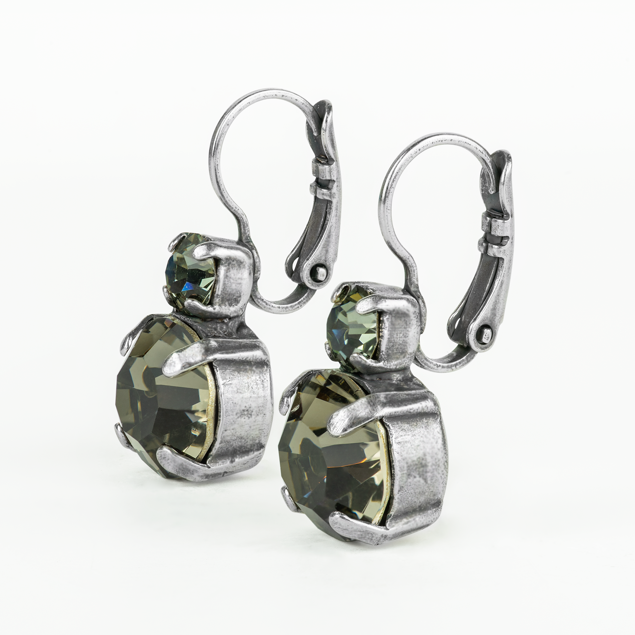 Crystal hot sale leverback earrings