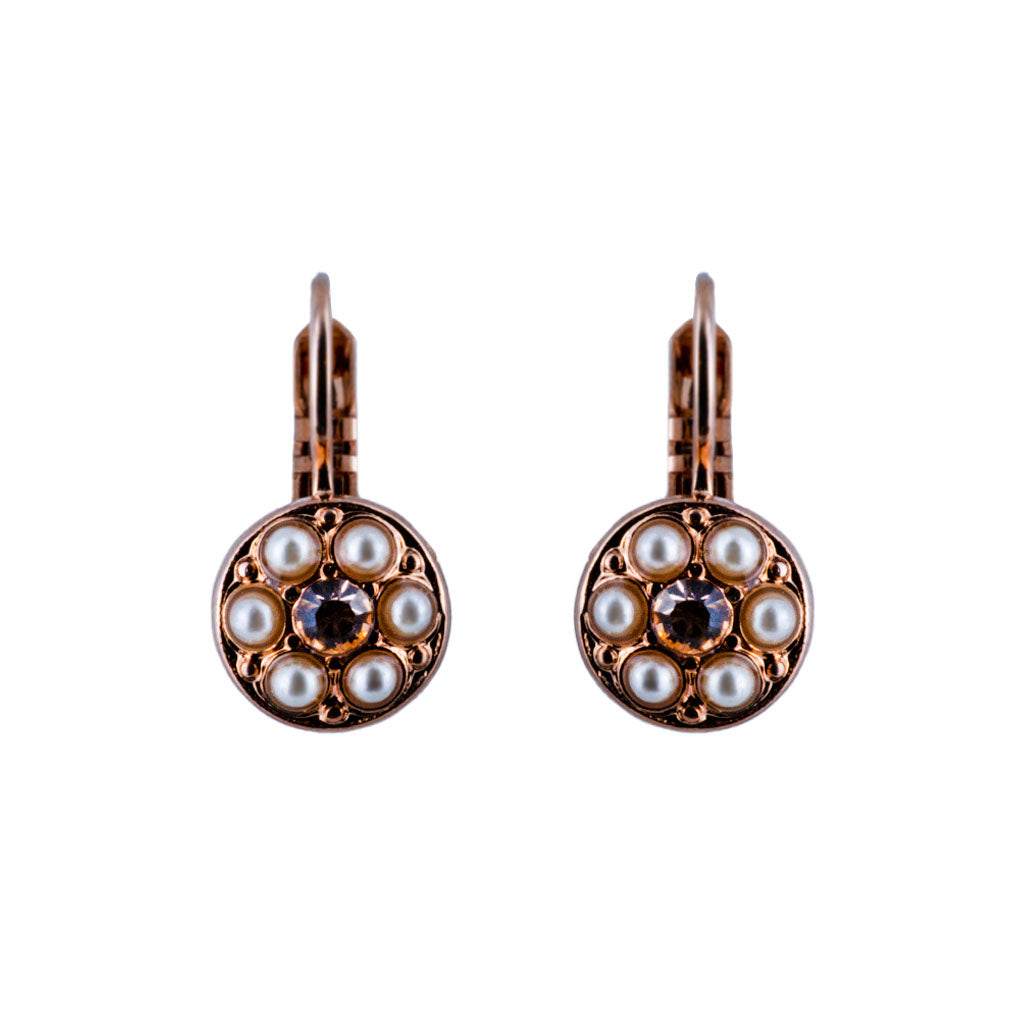 Petite Round Cluster Leverback Earrings in "Cookie Dough" *Preorder*