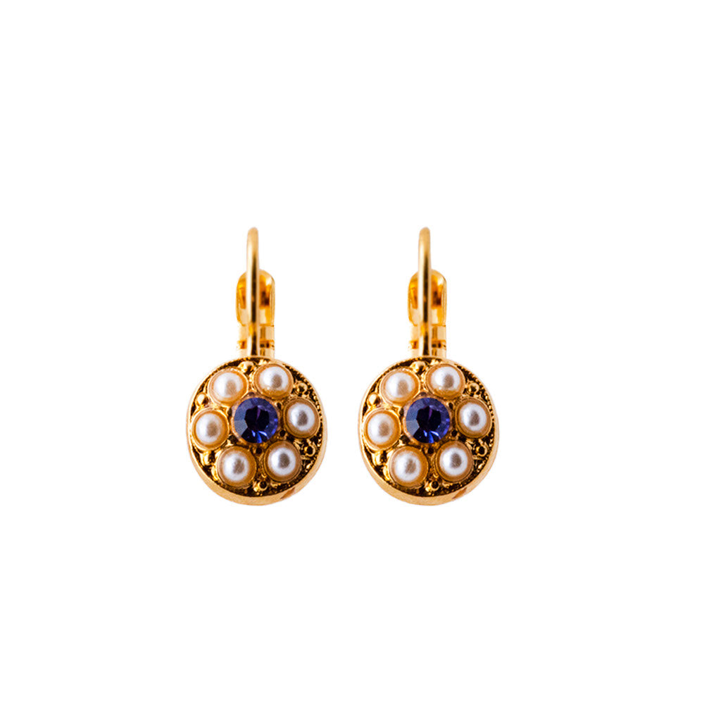 Petite Round Cluster Leverback Earrings in "Blue Moon" *Preorder*