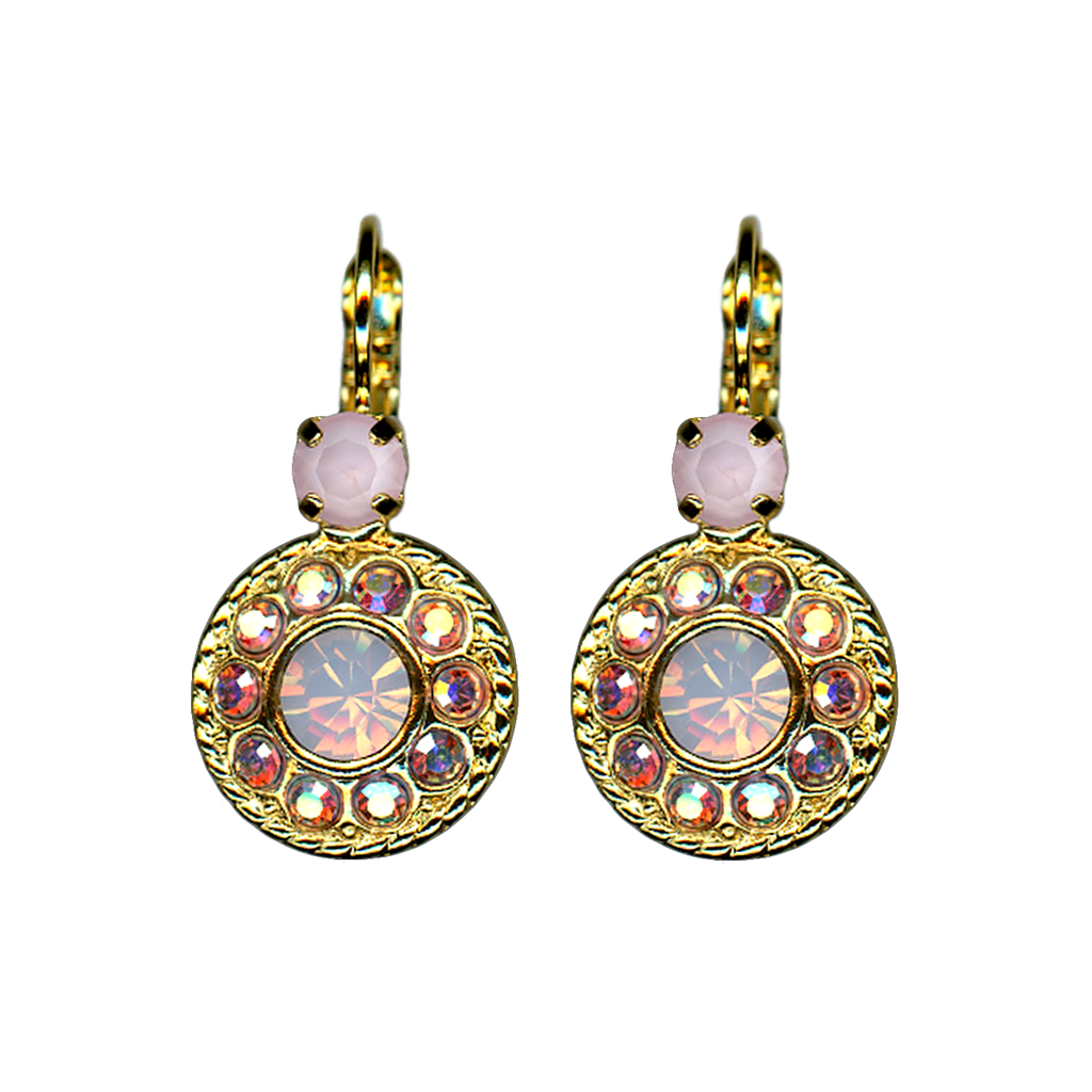 Double Round Cluster Leverback Earrings in "Love" *Preorder*