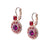 Double Round Cluster Leverback Earrings in "Hibiscus" *Preorder*