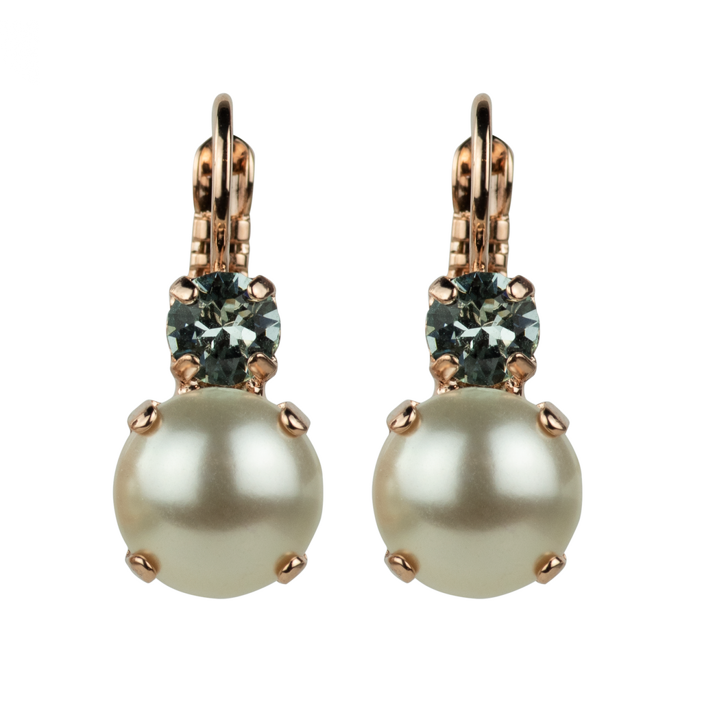 Lovable Double Stone Leverback Earrings "Seashell" *Preorder*
