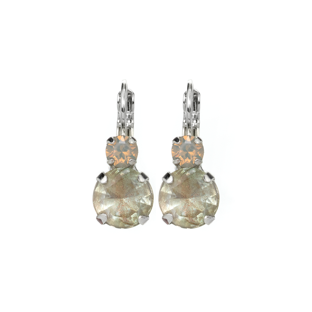 Lovable Double Stone Leverback Earrings "Peace" *Preorder*