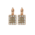 Rectangle Pavé Leverback Earrings in "Peace" - Rose Gold