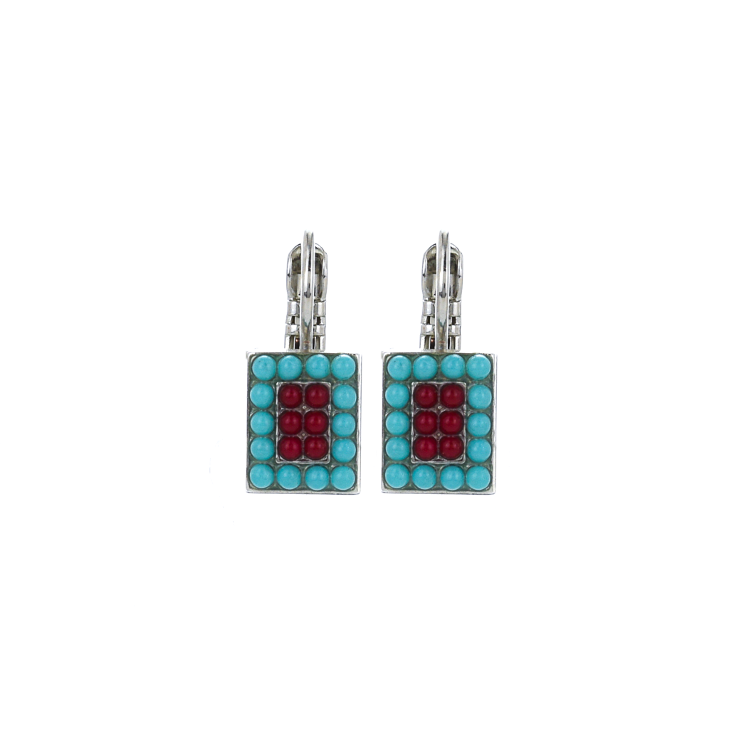 Rectangle Pavé Leverback Earrings in "Happiness" *Preorder*