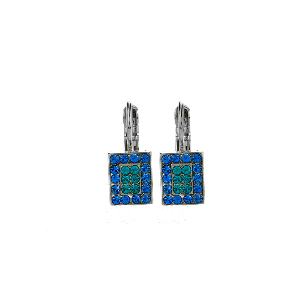 Rectangle Pavé Leverback Earrings in "Serenity" *Preorder*