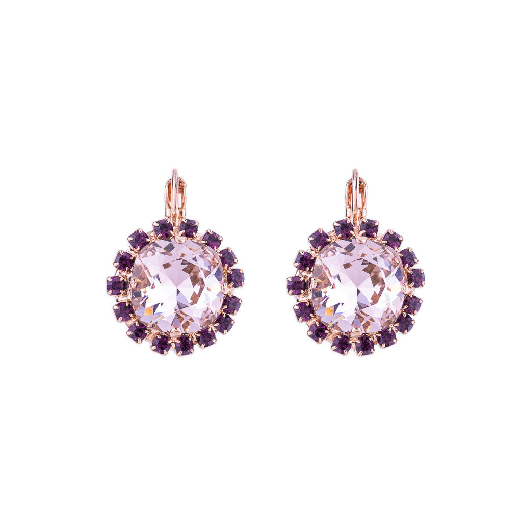 Cushion Cut Cluster Leverback Earrings in "Wildberry" *Preorder*
