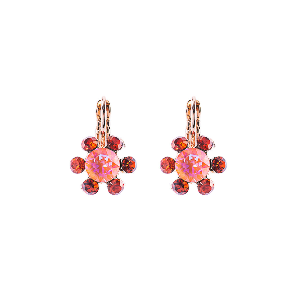 Petite Marigold Leverback Earrings in "Hibiscus" *Preorder*