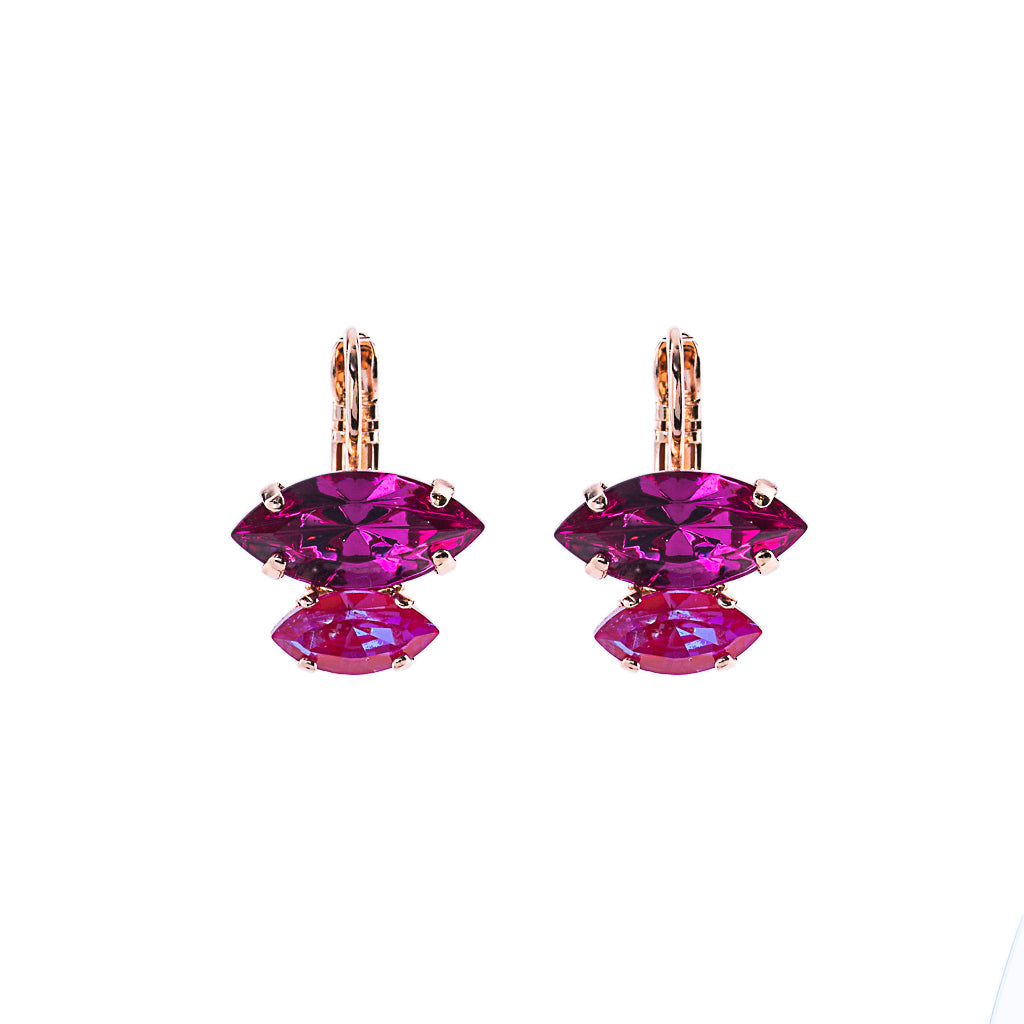 Double Marquise Leverback Earrings in "Hibiscus" *Custom*
