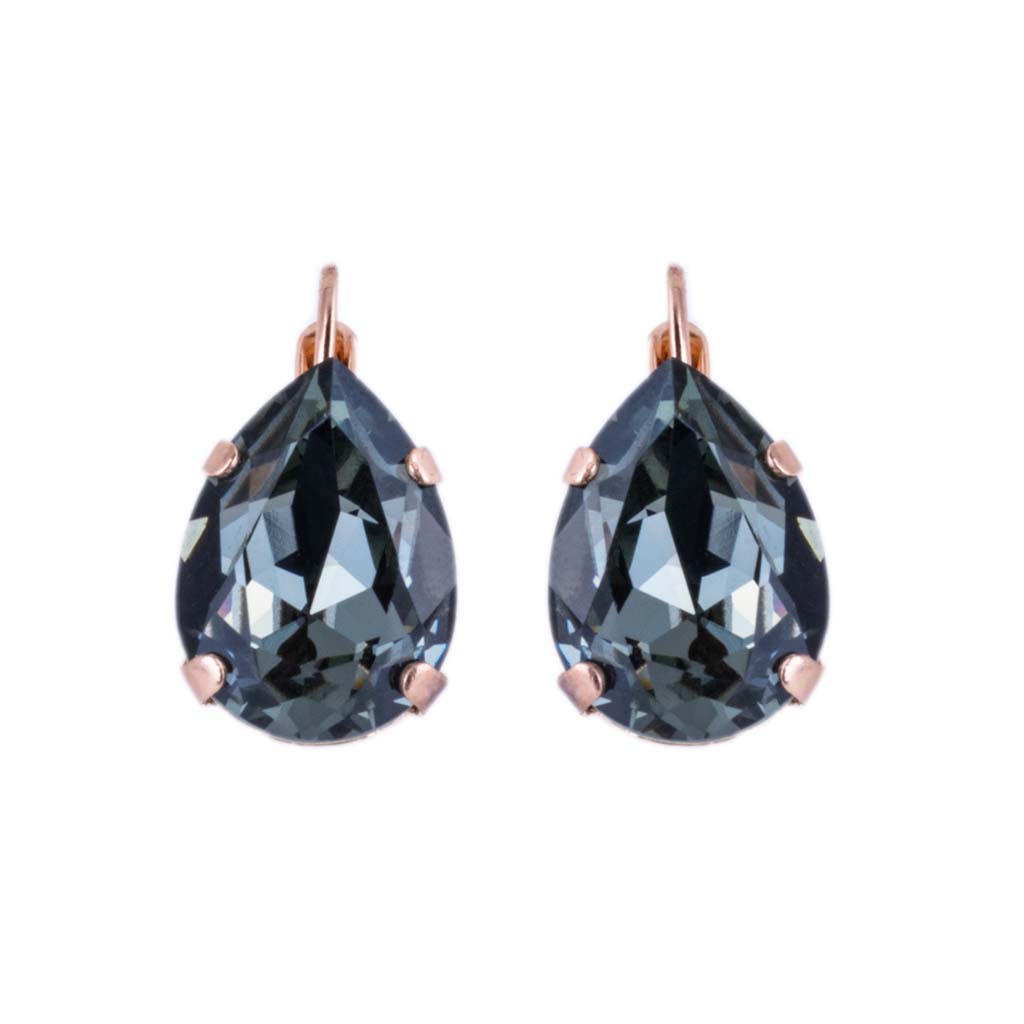 Lovable Pear Leverback Earrings in "Black Diamond" *Custom*