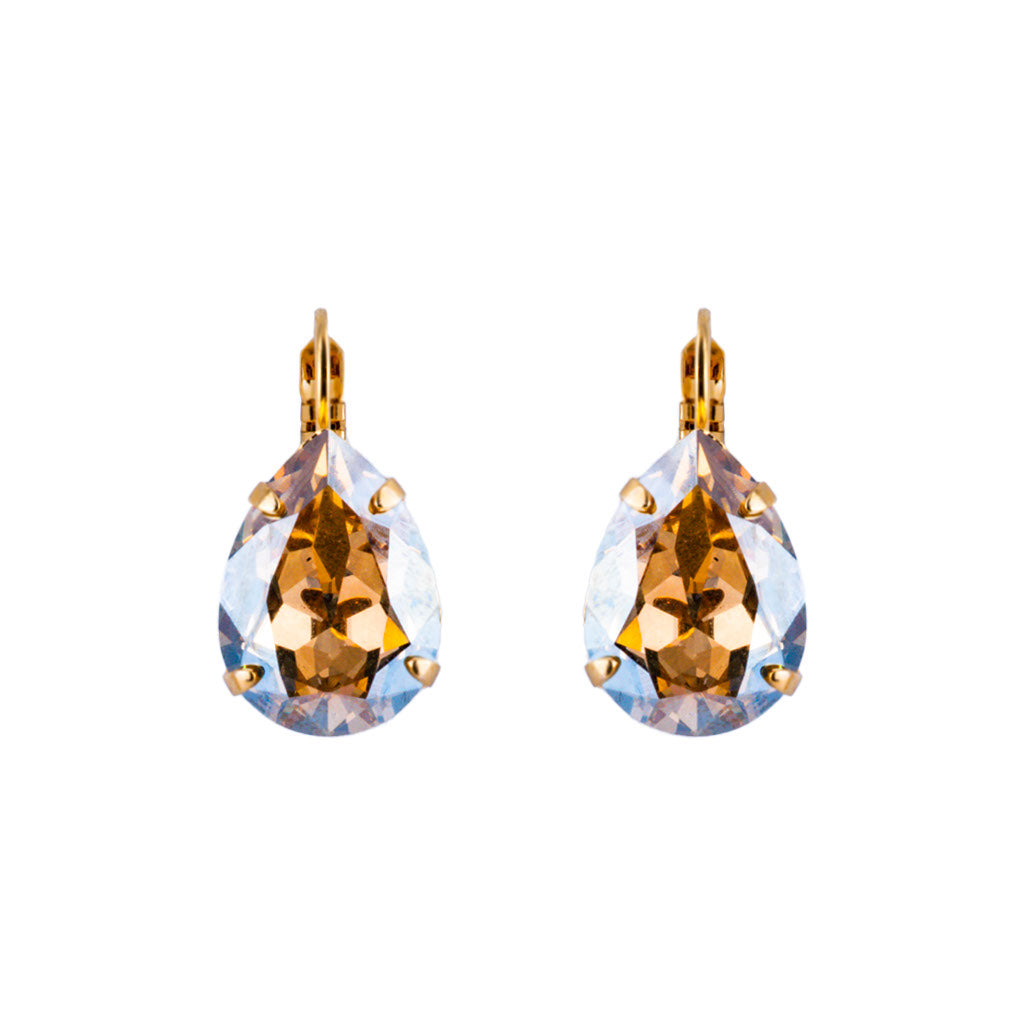 Large Pear Leverback Earrings in "Golden Shadow" *Preorder*