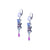 Heart and Flower Dangle Leverback Earrings in "Wildberry" *Custom*