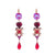 Heart and Flower Dangle Leverback Earrings in "Hibiscus" *Custom*