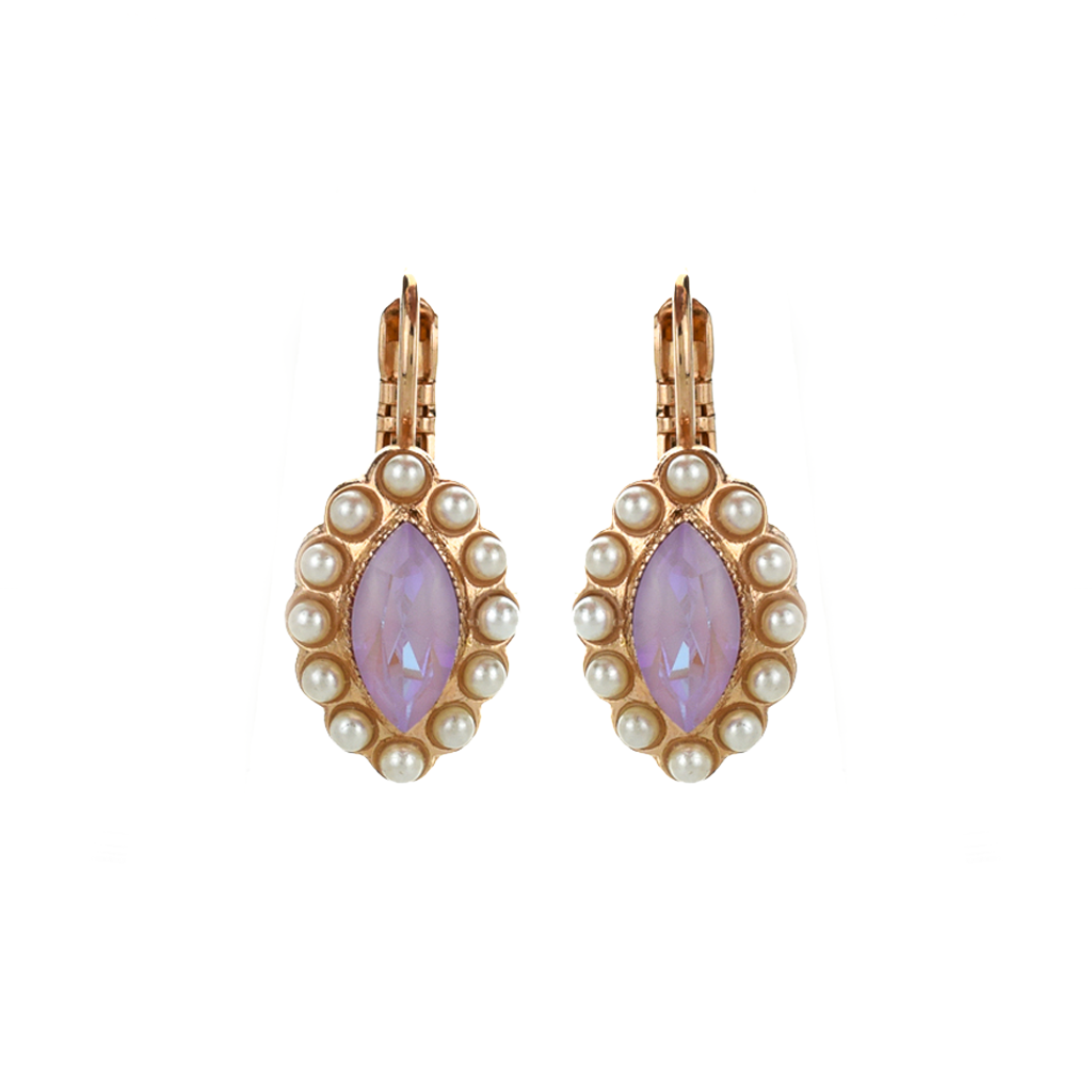 Marquise Halo Leverback Earrings in "Romance" *Preorder*