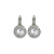 Medium Pavé Leverback Earrings in Clear - Rhodium