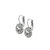 Medium Pavé Leverback Earrings in Clear - Rhodium