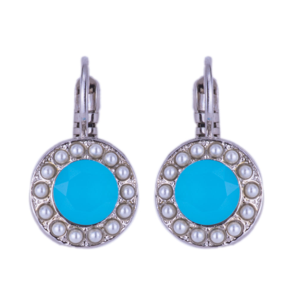 Medium Pavé Leverback Earrings in "Electric Blue" *Custom*