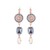 Round Pavé and Emerald Cut Leverback Earrings in "Earl Grey" *Preorder*