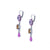 Round Pavé and Emerald Cut Leverback Earrings in "Wildberry" *Preorder*