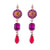 Round Pavé and Emerald Cut Leverback Earrings in "Hibiscus" *Preorder*