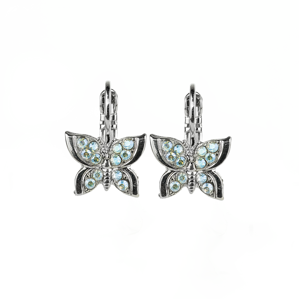 Butterfly Leverback Earrings in "Crystal Moonlight" *Custom*