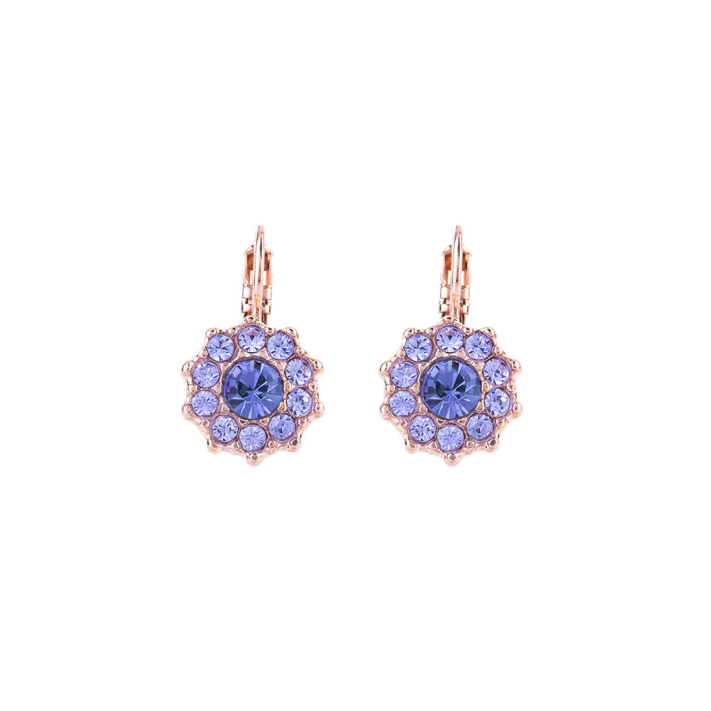 Large Rosette Leverback Earrings in "Wildberry" *Preorder*