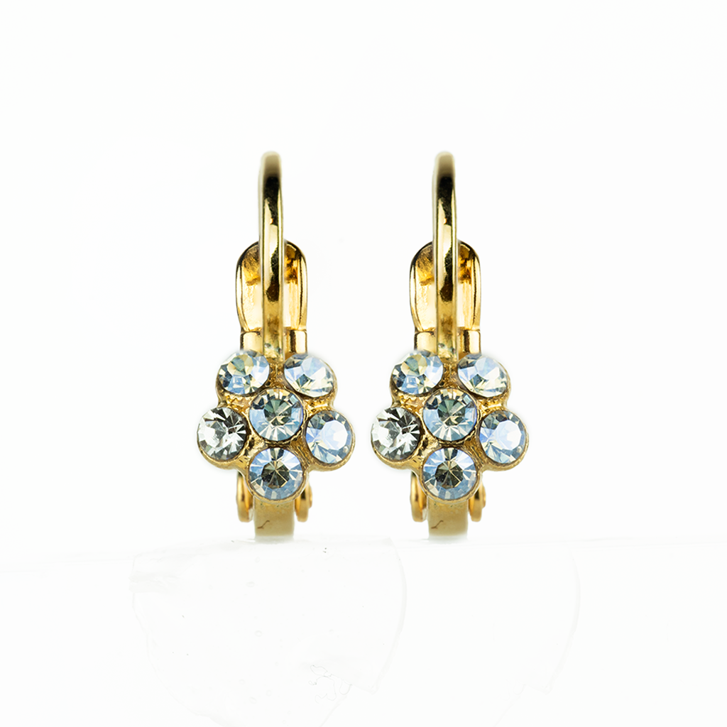 Petite Flower Leverback Earrings in "Crystal Moonlight" *Preorder*