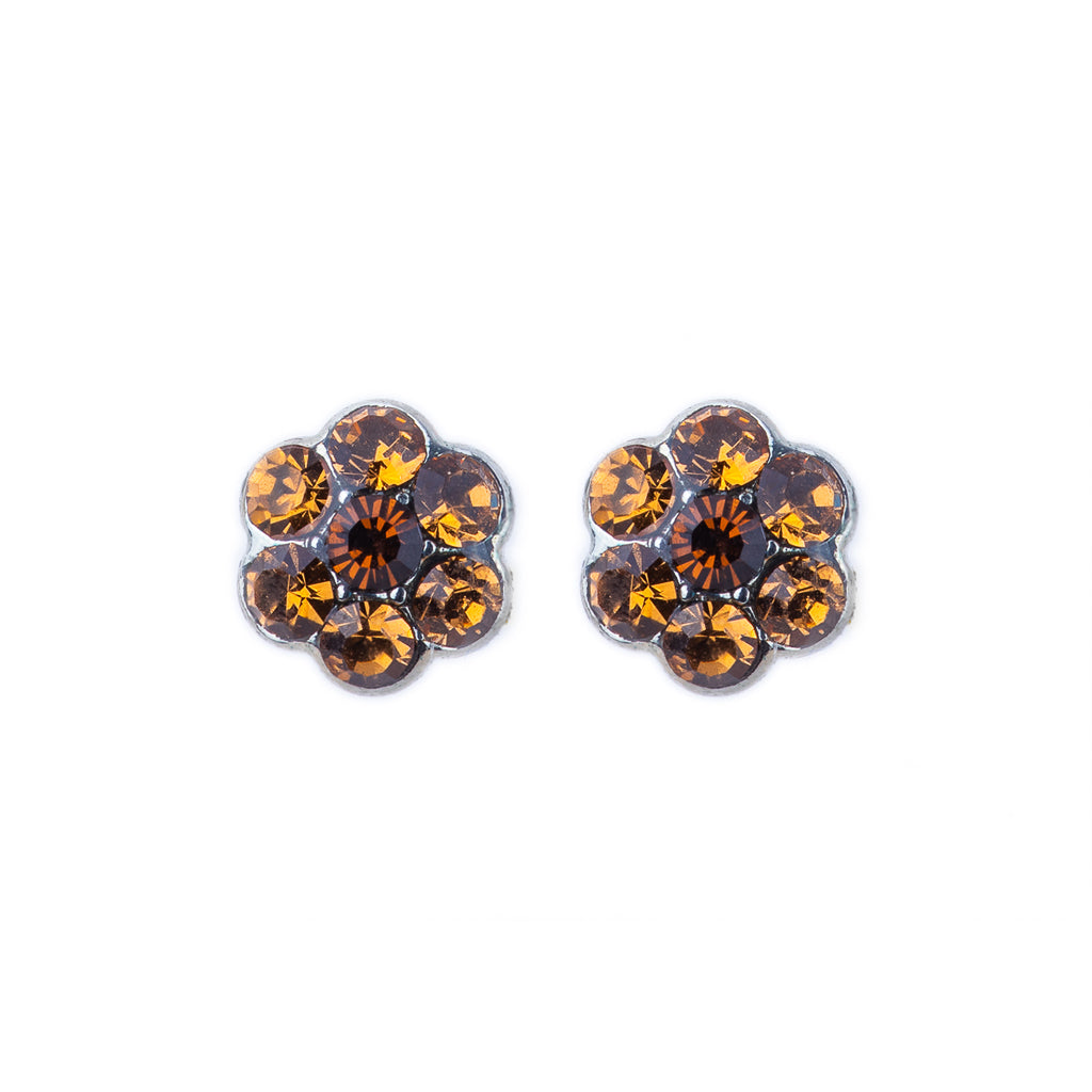Petite Flower Post Earrings *Choose Your Color* - Rhodium