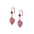 Dangle Heart Leverback Earrings in "Hibiscus" *Custom*