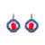 Octagon Cluster Leverback Earrings in "Rainbow Sherbet" *Preorder*