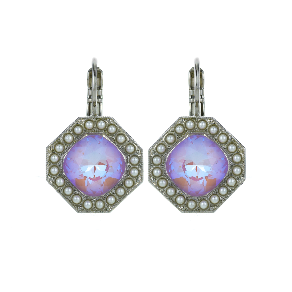 Octagon Cluster Leverback Earrings in "Romance" *Preorder*