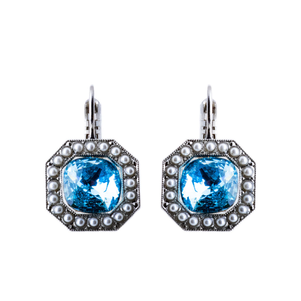 Octagon Cluster Leverback Earrings in "Blue Moon" *Preorder*