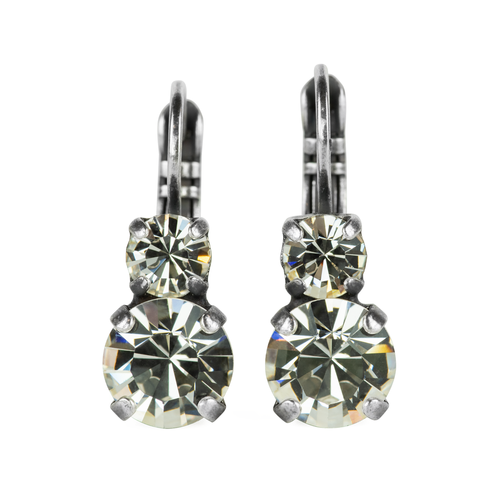Medium Double Stone Leverback Earrings in "On A Clear Day" *Preorder*